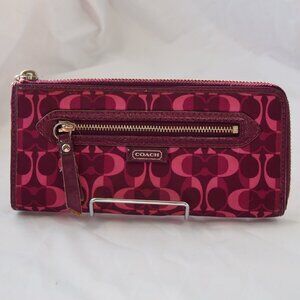 L Zip Purple/Pink Coach Project Wallet/Junk Wallet AS IS